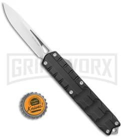 No Limit Knives Aardvark Black OTF Automatic Knife Black - Satin Plain -Knives Sale Online Shop No Limit Knives Aardvark DA OTF Auto Black Satin BHQ 102504 jr bottlecap large