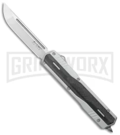 No Limit Night Stalker Silver OTF Automatic Knife - Satin Plain S90V