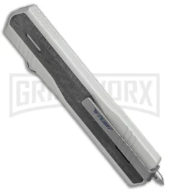 No Limit Night Stalker Silver OTF Automatic Knife - Satin Plain S90V -Knives Sale Online Shop No Limit Night Stalker Silver OTF Auto DP Satin GX 38067 jr side 1 large