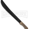 Okapi Bush Wood Machete Fixed Blade - Black Plain