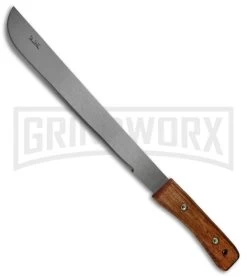 Okapi Slim Profile African Bolo Wood Machete Fixed Blade - Satin Plain