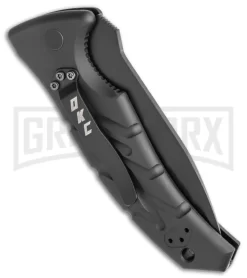 Ontario XM Strike Fighter 2-S Black Aluminum Automatic Knife - Black Serr 6 Ontario XM Strike Fighter 2-S Black Aluminum Automatic Knife - Black Serr -Knives Sale Online Shop Ontario XM Strike Fighter Auto Black Serr BHQ 71034 jr side large