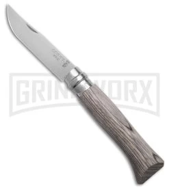 Opinel Knives No. 8 Laminated Gray Birchwood Folding Knife - Stainless Plain