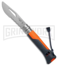 Opinel Knives No. 8 Outdoor Orange Folding Knife - Stainless Steel Serr
