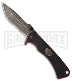 Outdoor Edge Divide Black G-10 Manual Folding Knife - Black Stonewash Plain