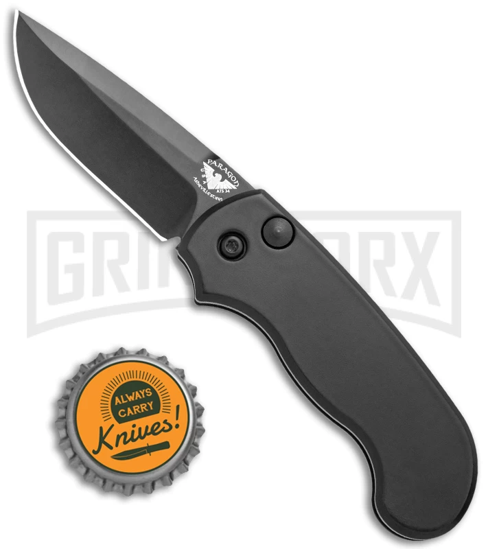 Paragon Snapper Black Automatic Knife -Black Drop Point 4 Paragon Snapper Black Automatic Knife -Black Drop Point - Image 4