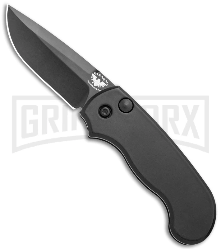 Paragon Snapper Black Automatic Knife -Black Drop Point 1 Paragon Snapper Black Automatic Knife -Black Drop Point