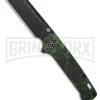 QSP Penguin Black/Green Fat Carbon Slip Joint Knife - Black Stonewash Plain