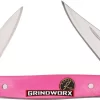 Roper Knives Pink Desert Mini Muskrat Pink Smooth Bone Pocket Knife