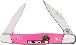 Roper Knives Pink Desert Mini Muskrat Pink Smooth Bone Pocket Knife