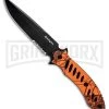 Remington F.A.S.T. Night Hawk Orange TPR Fixed Blade Knife - Black Serr