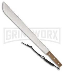 Rite Edge Revolt Wood Machete W/ Lanyard And Sheath - Satin Plain
