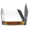 Roper Knives Pit Viper Stockman Brown Pitted Bone Pocket Knife