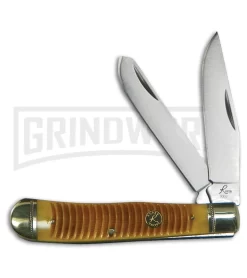 Roper Knives Sand Viper Trapper Brown Snakeskin Jigged Bone Pocket Knife