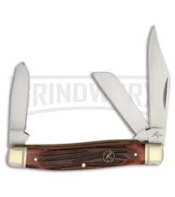 Roper Knives Tobacco Stockman Brown Jigged Bone Pocket Knife