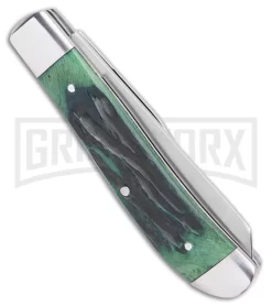 Roper Knives Trapper Green Jigged Bone Pocket Knife -Knives Sale Online Shop Roper Knives Trapper Green Jigged Bone GX 29923 jr side large