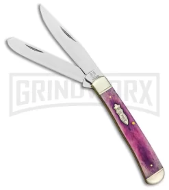 Rough Rider Guapo Trapper Purple Smooth Bone Pocket Knife