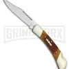 Rough Rider Folding Hunter Lockback Amber Jigged Bone Pocket Knife W/ Sheath