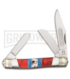 Rough Rider Stoneworx Stockman Red/White/Blue Pocket Knife