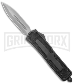 Rumble Black D/A OTF Automatic Knife - Dagger Satin Plain