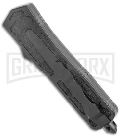 Rumble Black D/A OTF Automatic Knife - Dagger Satin Plain -Knives Sale Online Shop Rumble Black DA OTF Auto Dagger Gray 7PA4 50B GX 8404 jr side large