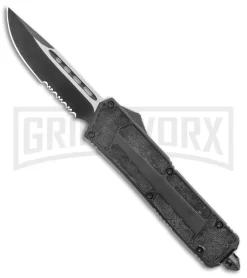 Rumble Black D/A OTF Automatic Knife - Two-Tone Serrated