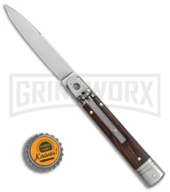 SKM 7.75" Slimline Cocobolo Leverlock Automatic Knife- Satin Swedge -Knives Sale Online Shop SKM Slimline Leverlock cocobolo satin BHQ 81879 jr bottlecap large
