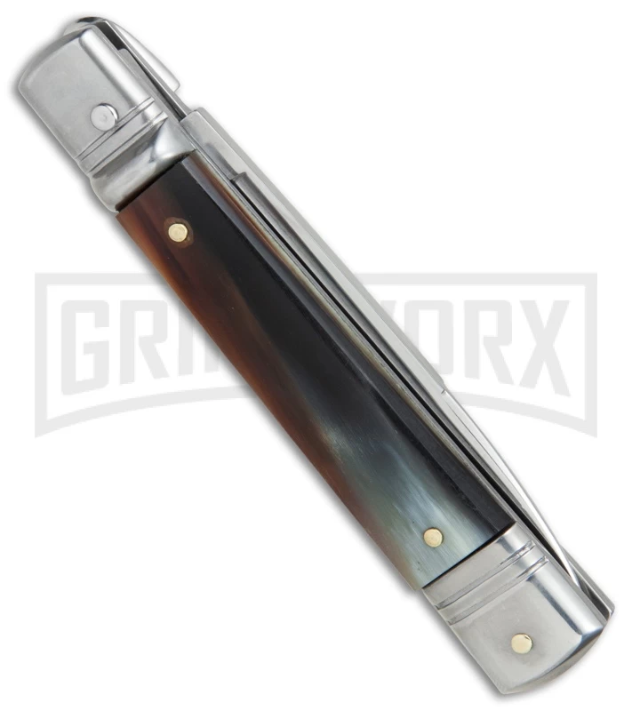 SKM 7.75" Slimline Brazilian Lever Lock Automatic Knife- Satin Swedge 2 SKM 7.75" Slimline Brazilian Lever Lock Automatic Knife- Satin Swedge - Image 2