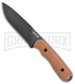 Schrade Frontier Brown Grivory Fixed Blade Knife - Black SW