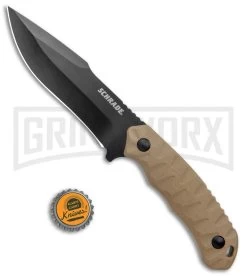 Schrade I-Beam Fixed Blade Knife Brown G-10 - Black Plain -Knives Sale Online Shop Schrade G 10 Modified Drop Fixed Tan Black 1136029 BHQ 125127 jr bottlecap large
