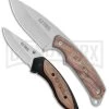 Schrade Old Timer Walnut Wood Clip Folder & Fixed Blade Knife Combo