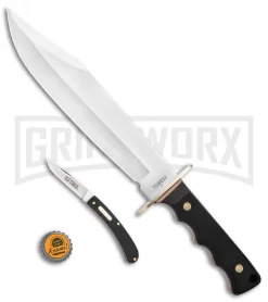 Schrade Old Timer OT Black Polymer Bowie Knife & Folder Satin Plain -Knives Sale Online Shop Schrade Old Timer OT Bowie Folder 1158653 BHQ 122407 jr bottlecap large