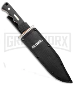 Schrade Old Timer OT Black Polymer Bowie Knife & Folder Satin Plain -Knives Sale Online Shop Schrade Old Timer OT Bowie Folder 1158653 BHQ 122407 jr fixed sheath large