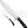 Schrade Old Timer OT Black Polymer Bowie Knife & Folder Satin Plain