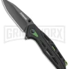 Schrade SCH U.G. Green/Black Folding Knife - Black Plain 1100044