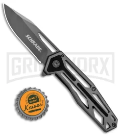 Schrade Cage Gray Skeletonized Folding Knife - Gray Plain -Knives Sale Online Shop Schrade Sch702 Cage W G 10 Ug Ti 1084283 BHQ 81870 jr bottlecap large