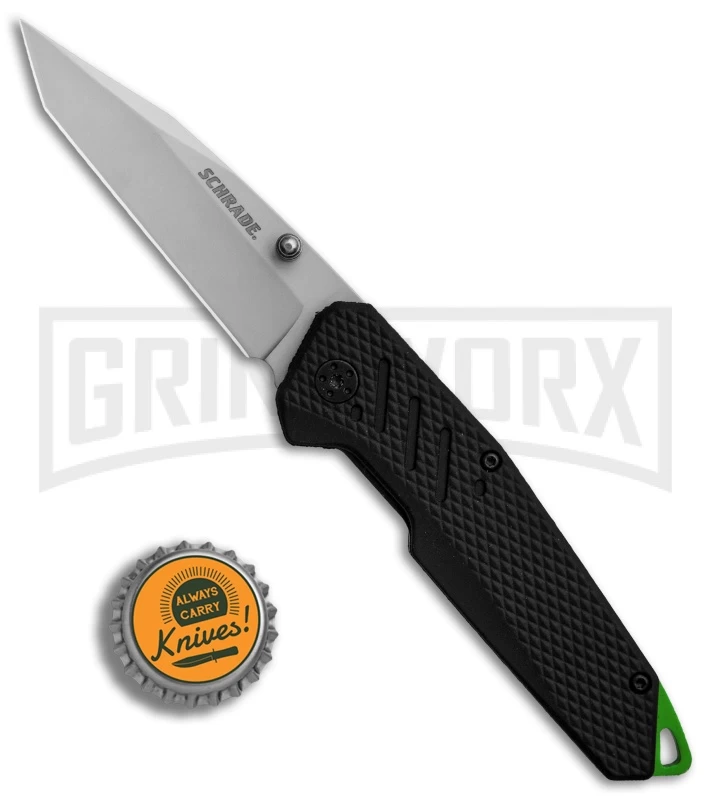 Schrade 1084293 Tanto Liner Lock Black Rubber Folding Knife - Bead Blast 4 Schrade 1084293 Tanto Liner Lock Black Rubber Folding Knife - Bead Blast - Image 4