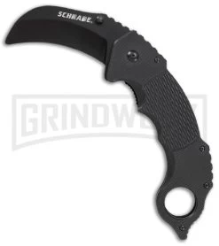 Schrade Trainer Karambit Black G-10 Folding Knife - Black Plain