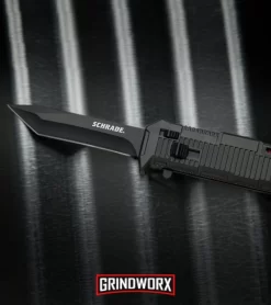 Schrade SCHOTF8TB Viper OTF Black Aluminum Assisted Knife - Tanto Black Plain -Knives Sale Online Shop Schrade Viper Tanto OTF Black Black SCHOTF8TB BHQ 27950 jr lifestyle large