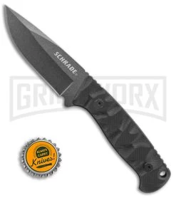 Schrade SCHF59 Black G-10 Full Tang Fixed Blade Knife - Black Plain -Knives Sale Online Shop Schrade full tang black G10 black SCHF59 BHQ 62043 er size large