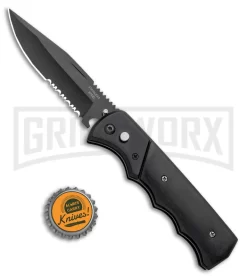 Super Knife Dingo Black Wood Automatic Knife - Black Serr -Knives Sale Online Shop Super Knife Dingo Black Wood Automatic Knife Black Serrated GX 33705 ns bottlecap large