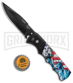 Super Knife Dingo Statue Of Liberty Automatic Knife - Black Serr -Knives Sale Online Shop Super Knife Dingo Statue of Liberty Auto Black Serr GX 35774 jr bottlecap large