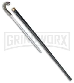 Tallen Cobra Head Black Sword Cane - Satin Plain