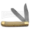 Tallen Rustic Dust Trapper White Natural Smooth Bone Pocket Knife