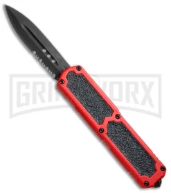 Titan Red D/A OTF Automatic Knife - Dagger Black Serr