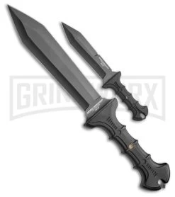 United Cutlery Commander Gladius Black FRN Combat Knife Set Of 2 - Black Plain