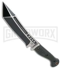United Cutlery M48 Sabotage Fighter Black TPR Fixed Blade Knife - Two-Tone Plain