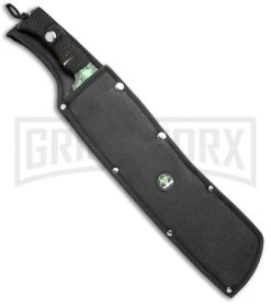 Z-Hunter 18" Green Skull Camo Machete Fixed Blade - Green Serr -Knives Sale Online Shop Z Hunter 18in Green Skull Camo Machette Green Serr ZB 157SC BP 19892 jr sheath large