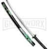 Z-Hunter Handforged Samurai Sword Black/Green Wrapped Cord - Satin Plain