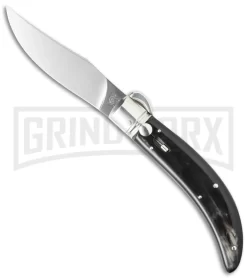Lepre 9" Dark Horn Sicilian Picklock Automatic Knife - Satin Plain